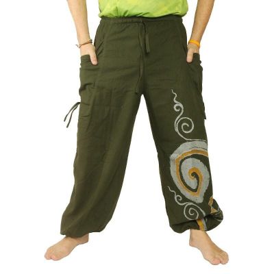 Pantalon hippie thaïlandais à motif spiralé