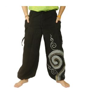 Pantalon hippie thaïlandais à motif spiral