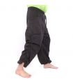 pantalon de harem ornement de fleur coupée haut noir