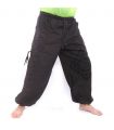 pantalon de harem ornement de fleur coupée haut noir