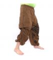 Harem pants brown printed with floral ornaments