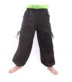 pantalon de harem ornement de fleur coupée haut noir