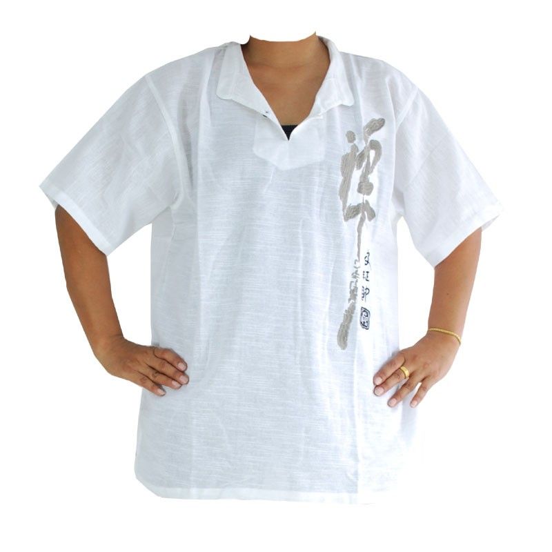 Razia Fashion - light Thai cotton shirt white size L