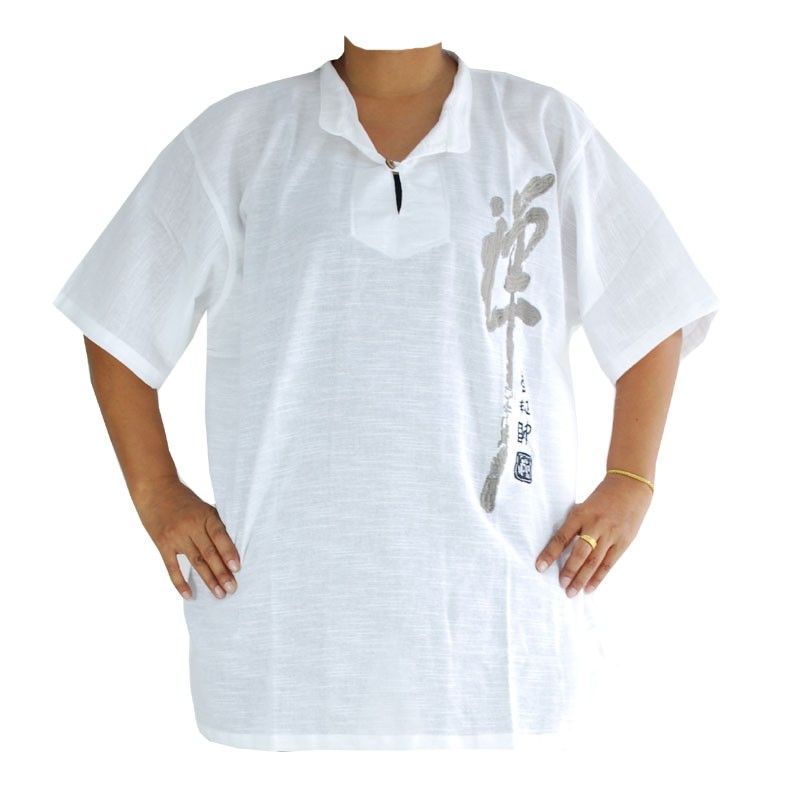 Razia Fashion - camisa ligera de algodón tailandés blanco talla XL