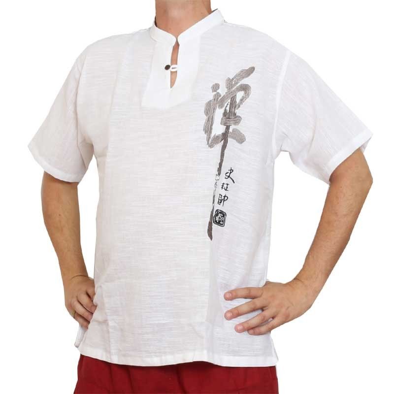 Razia Fashion - leichtes Thai Baumwollhemd weiß Größe XXL