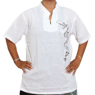 Razia Fashion - Light Thai cotton shirt white size M