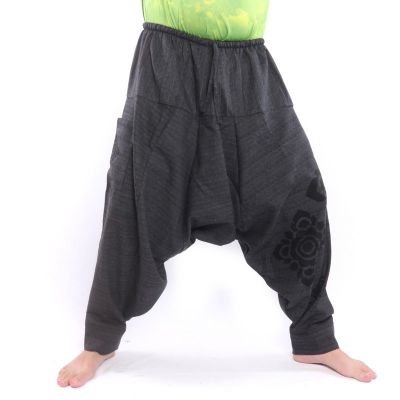 Aladinhose Aufdruck Blumenornamente - schwarz