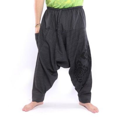 Aladinhose Aufdruck Blumenornamente - schwarz