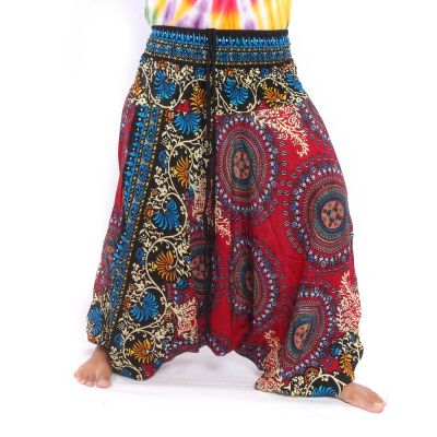 Haremshose für Frauen Mandala orientalische Blumen Ornamente rot