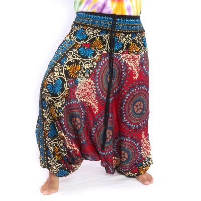 Haremshose für Frauen Mandala orientalische Blumen Ornamente rot