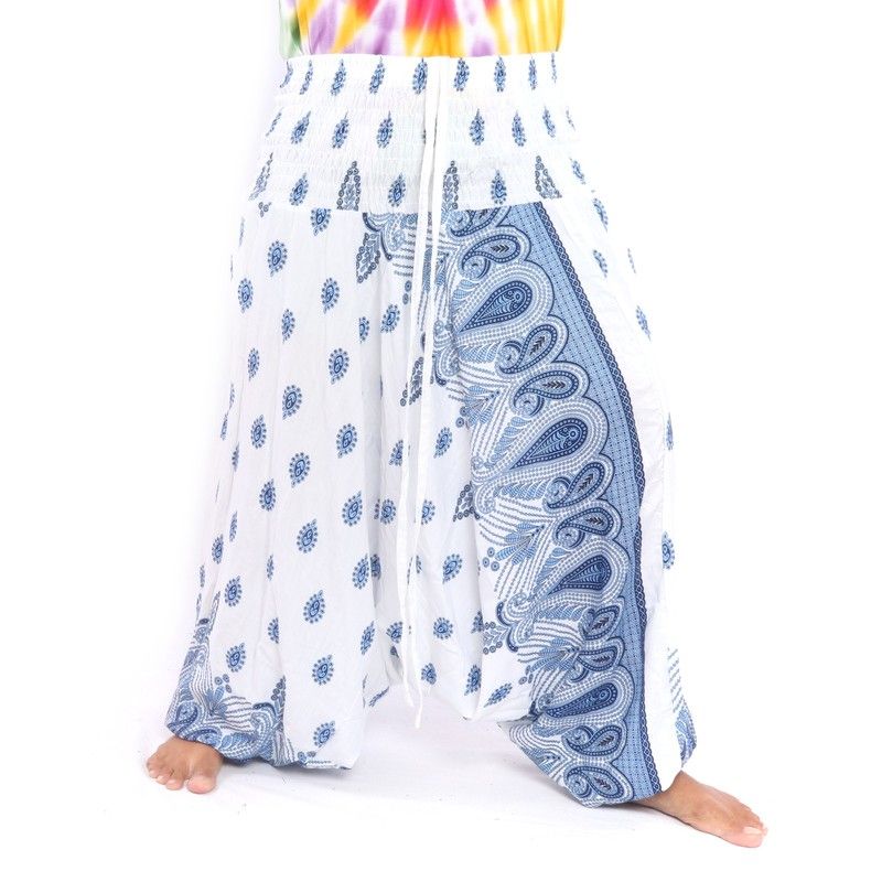 Sarouel pour femme bleu Paisley