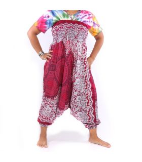 Haremshose für Frauen Mandala orientalische Blumen Ornamente rot