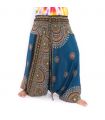 Haremshose für Frauen Tribal Mandala blau