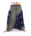Haremshose für Frauen Tribal Mandala blau