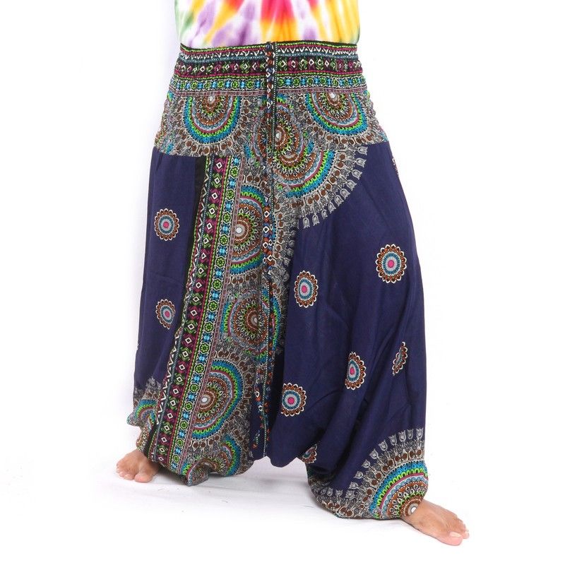 Haremshose für Frauen Tribal Mandala blau