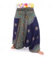Haremshose für Frauen Tribal Mandala blau