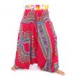 Haremshose für Frauen afrikanisches Dashiki Muster rot