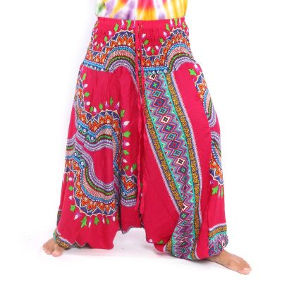 Haremshose für Frauen afrikanisches Dashiki Muster rot