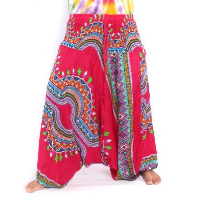 Haremshose für Frauen afrikanisches Dashiki Muster rot