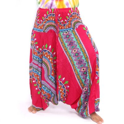 Haremshose für Frauen afrikanisches Dashiki Muster rot