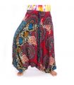 Haremshose für Frauen Mandala orientalische Blumen Ornamente rot