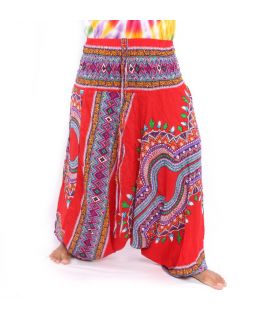 Harem pants for women african dashiki pattern red
