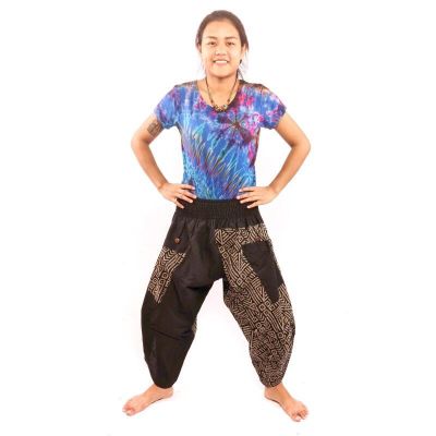 7/8 harem pants with side pockets ethno pattern