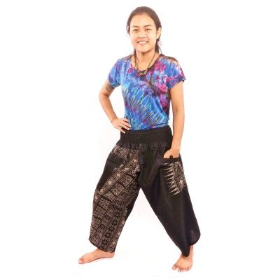 7/8 harem pants with side pockets ethno pattern