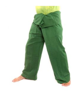 Thai Fischerhose - dunkelgrün - extra lang Baumwolle