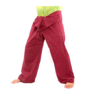 Thai Fischerhose - bordeaux rot - extra lang Baumwolle