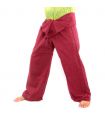 Pantalon de pêche thaïlandais - rouge bordeaux - coton extra long