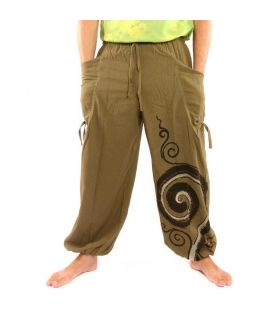 Harem pants printed spiral pattern