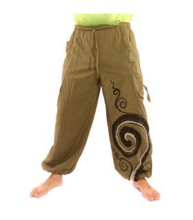 Harem pants printed spiral pattern