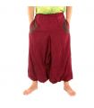 Aladinhose dunkelrot mit 2 Seitentaschen und Stoff Applikationen