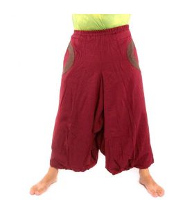 Aladdin pants dark red with 2 side pockets and fabric applications