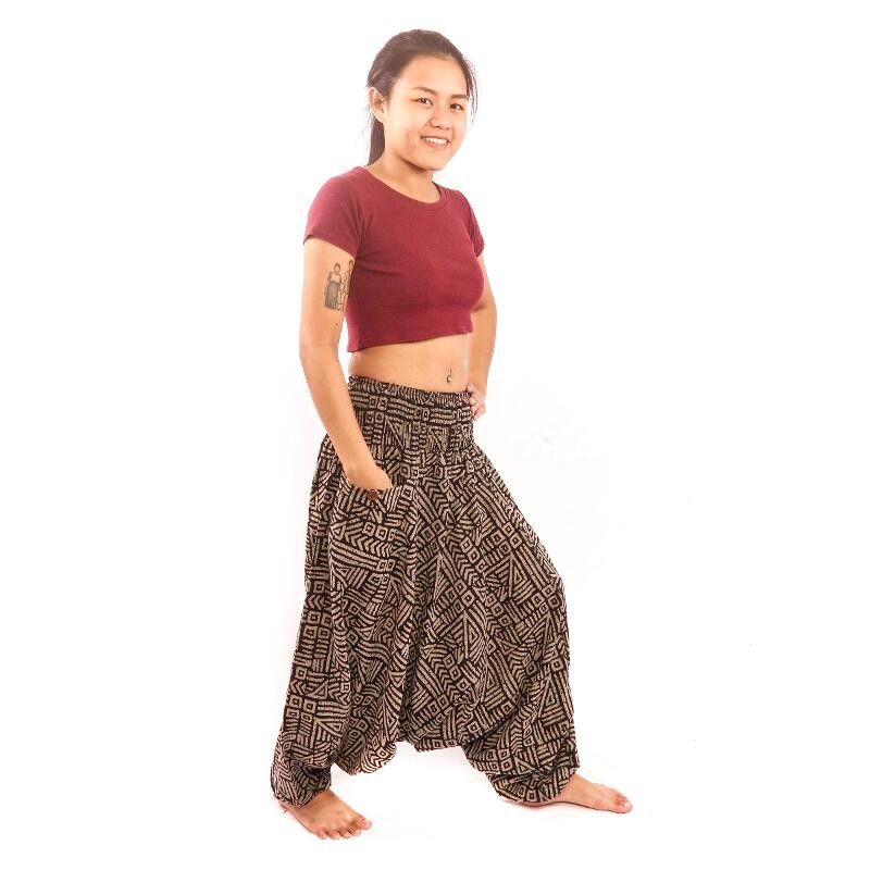 Thai harem pants Aztec pattern cotton