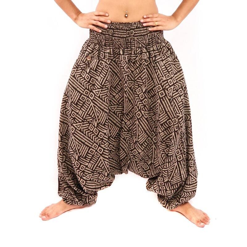 Thai harem pants Aztec pattern cotton