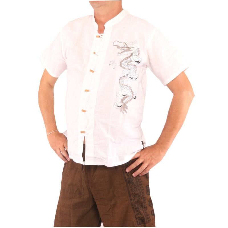 Chinesisches Herrenhemd Kurzarm Drache