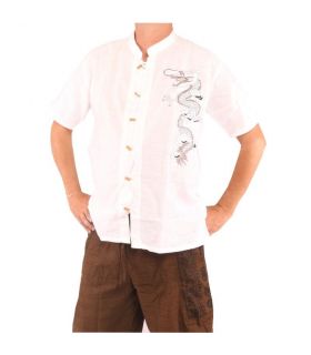 Chinesisches Herrenhemd Kurzarm Drache
