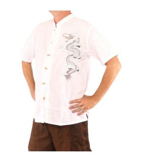 Chinesisches Herrenhemd Kurzarm Drache