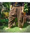 Harem capri pants with spiral pattern