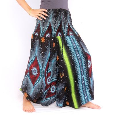 Haremshose Jumpsuit für Frauen Pfauenauge blau