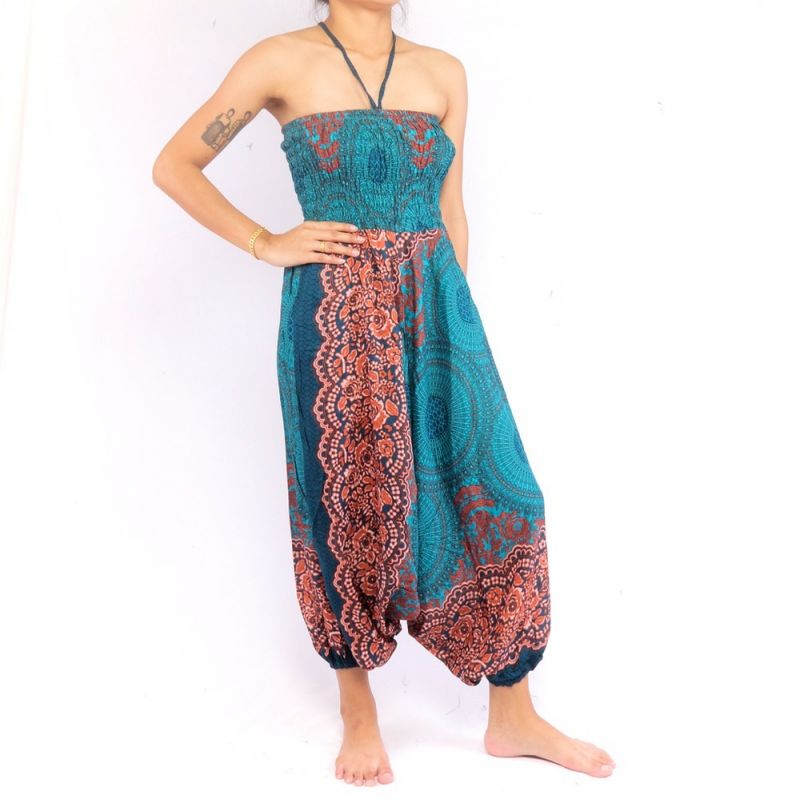 Pantalones Anchos traje de rosas y mandala