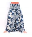 Elefantenhose Jumpsuit Elefantenmuster blau