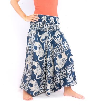 Elefantenhose Jumpsuit Elefantenmuster blau