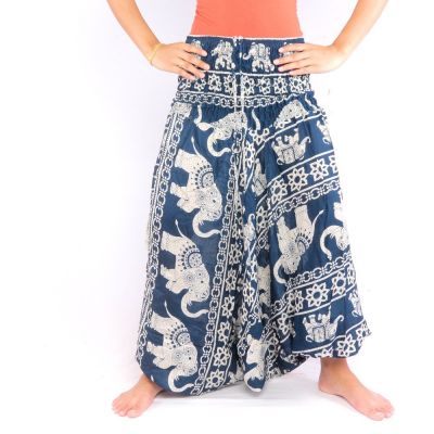 Elefantenhose Jumpsuit Elefantenmuster blau