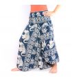 Elefantenhose Jumpsuit Elefantenmuster blau