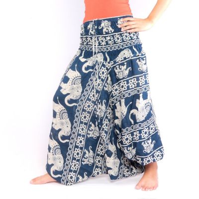 Elefantenhose Jumpsuit Elefantenmuster blau
