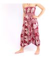 Elefantenhose Jumpsuit Elefantenmuster rot