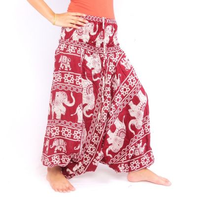 Elefantenhose Jumpsuit Elefantenmuster rot